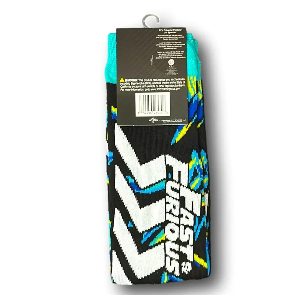 3/$20 The Fast & The Furious Funny Novelty Crew Socks - NWT